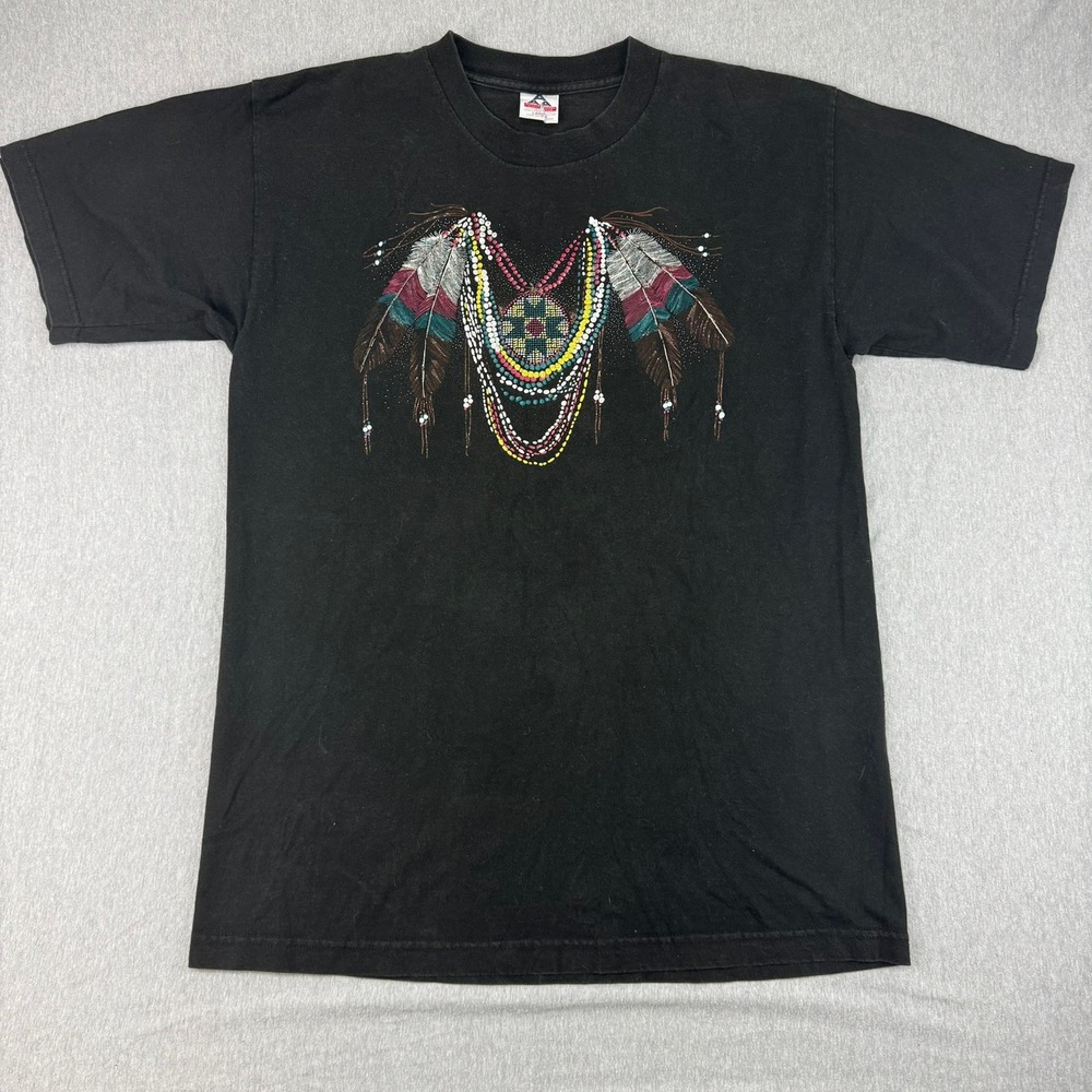 Alstyle Apparel T-Shirt Unisex Large Black Excellent Vintage 100% Cotton